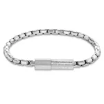 CALVIN KLEIN Ανδρικό Βραχιόλι Contoured Ασημί Ανοξείδωτο Ατσάλι SKU  35100094 - Image 4