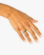 UNISEX Buddha To Buddha Ben Mini Gemstone Ring Silver Malachite - Image 2