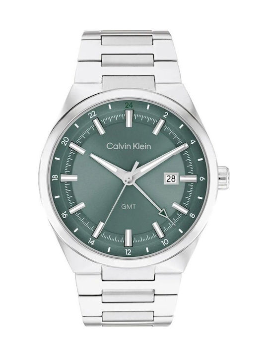 Calvin Klein Distinguish Ανδρικό Ρολόι Μπαταρίας με Ασημί Μεταλλικό Μπρασελέ SKU 25200492 - Image 3