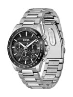 Boss Strike Ανδρικό Ρολόι 41mm Χρονογράφος Μπαταρίας με Ασημί Μεταλλικό Μπρασελέ SKU 1514290
