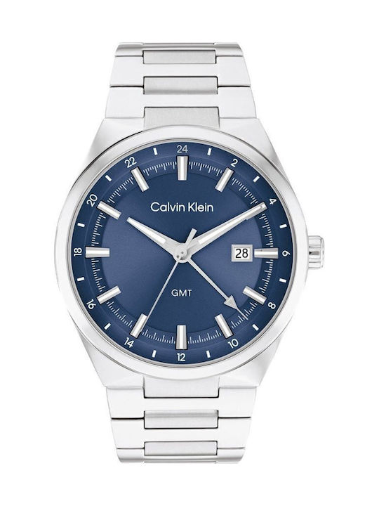 Calvin Klein Distinguish Ανδρικό Ρολόι Μπαταρίας με Ασημί Μεταλλικό Μπρασελέ SKU 25200488 - Image 3