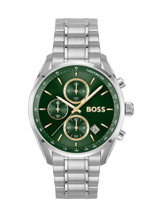 Boss Grand Prix Chronograph Ανδρικό Ρολόι Χρονογράφος με Ασημί Μεταλλικό Μπρασελέ SKU 1514265 - Image 1