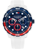 Tommy Hilfiger Thregatta Ανδρικό Ρολόι 44mm Χρονογράφος  με Λευκo Μεταλλικό Μπρασελέ - Image 3