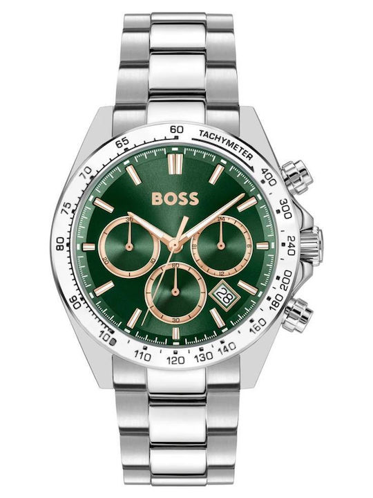 Boss Hero Ανδρικό Ρολόι Χρονογράφος Μπαταρίας με Ασημί Μεταλλικό Μπρασελέ SKU 1514268 - Image 3