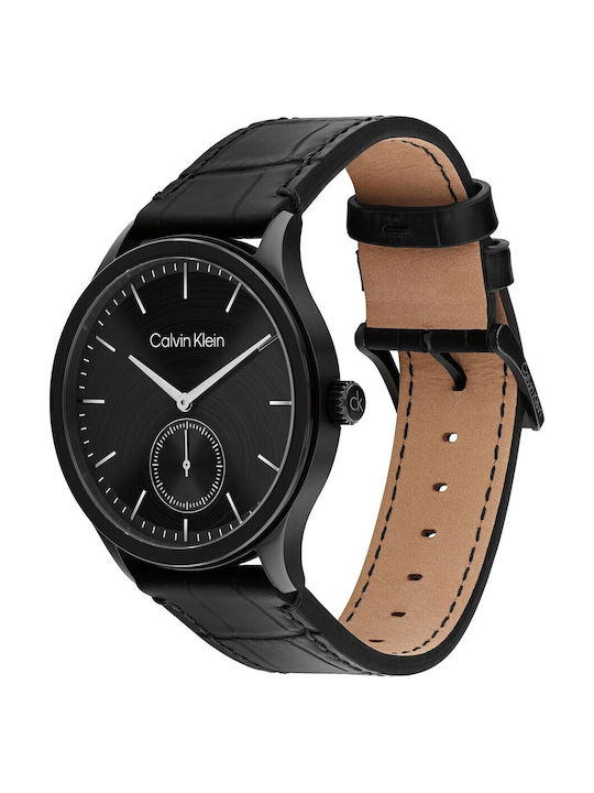 fixedratio_20260220102156_eab0a3a0 Calvin Klein Tailored Ανδρικό Ρολόι Μπαταρίας με Μαύρο Δερμάτινο Λουράκι SKU 25200555 - Image 1