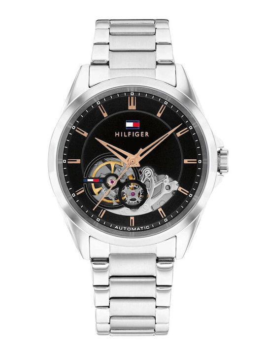 Tommy Hilfiger Baker Ανδρικό Ρολόι Αυτόματο με Ασημί Μεταλλικό Μπρασελέ SKU 1710718 - Image 6