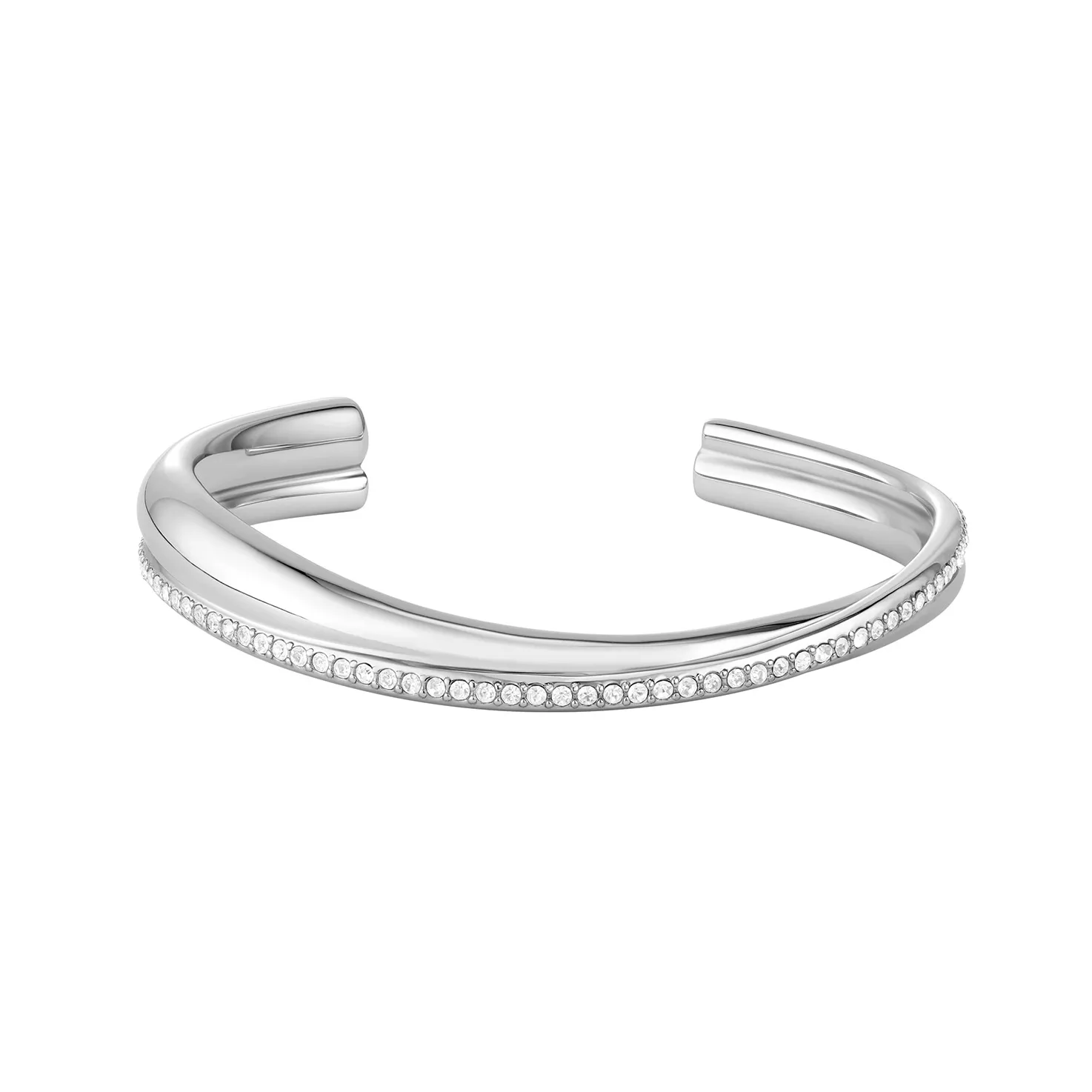 hbj1580777 Boss Γυναικείο Βραχιόλι Βέργα από Ατσάλι Ασημί με Ζιργκόν SKU 1580777 - Image 1