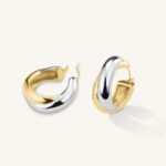 Σκουλαρίκια Rosefield Duotone Crossed Hoops Gold SKU  JEDCD-J978