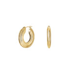 Σκουλαρίκια Rosefield Flat Striped Hoops Gold  SKU JEFSG-J973 - Image 3