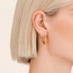 Σκουλαρίκια Rosefield Flat Striped Hoops Gold  SKU JEFSG-J973 - Image 2