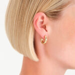 Σκουλαρίκια Rosefield Medium Thick Hoops Gold SKU  JESHG-J931 - Image 2
