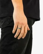 UNISEX Buddha To Buddha Ben Mini Gemstone Ring Silver Malachite - Image 6