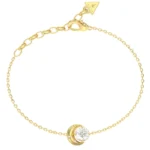 Βραχιόλι με φεγγάρι και λευκή πέτρα Guess Aurora Gold Stainless Steel  SKU  JUBB06234JWYGL