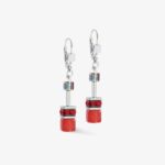 Coeur de Lion Geocube® Earrings Red ladies jewellery SKU  4014/20-0312
