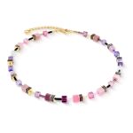 COEUR de LION Κολιέ GeoCUBE® Iconic pink-lilac, Stainless Steel   SKU 2838/10-1927