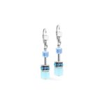 COEUR de LION Σκουλαρίκια GeoCUBE® Iconic aqua-blue, Stainless Steel  SKU  2838/20-2007
