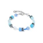 COEUR de LION Βραχιόλι GeoCUBE® Iconic aqua-blue, Stainless Steel  SKU  2838/30-2007