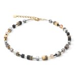 COEUR de LION Κολιέ GeoCUBE® grey-gold, Stainless Steel   SKU 2839/10-1216