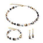 COEUR de LION Σκουλαρίκια GeoCUBE® grey-gold, Stainless Steel   SKU 2839/21-1216 - Image 4