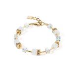 COEUR de LION Βραχιόλι GeoCUBE® Iconic Nature gold white, Stainless Steel  SKU 3018/30-1416