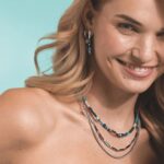 COEUR de LION Σκουλαρίκια GeoCUBE® Wave Precious Flow silver-teal, Stainless Steel   SKU 3046/21-0607 - Image 2