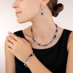 COEUR DE LION Κολιέ GeoCUBE® σε μπλε κοβαλτίου  SKU  4014/10-0712
