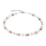 COEUR de LION Κολιέ GeoCUBE® Iconic Precious rose gold-peach, Stainless Steel   SKU 4017/10-0235
