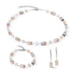 COEUR de LION Σκουλαρίκια GeoCUBE® Iconic Precious rose gold-peach, Stainless Steel  SKU  4017/20-0235 - Image 4