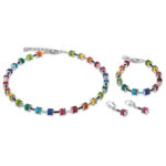 Σκουλαρίκια Coeur De Lion GeoCube από ανοξείδωτο ατσάλι με ροζ τριαντάφυλλο  SKU 4409/20-1500 - Image 2