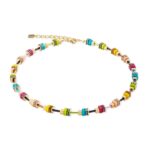COEUR de LION Κολιέ GeoCUBE® Boho Sunset Cube rainbow, Stainless Steel SKU  4413/10-1516