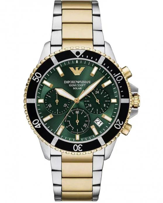 AR11695_1 Ρολόι EMPORIO ARMANI World Explorer Solar Chronograph Stainless Steel Bracelet SKU AR11695 - Image 1