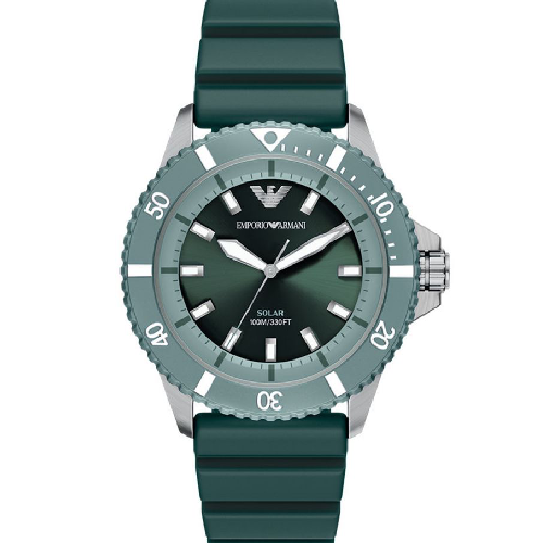 AR11786 Ρολόι Emporio Armani World Explorer Solar με πράσινο καουτσούκ και λουράκι SKU AR11786 - Image 1