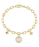 GUESS STEEL G TALISMAN  Βραχιόλι Χρυσό Με Καρδιές Και Λογότυπο Με Πέτρες  SKU JUBB06197JWYGL - Image 2