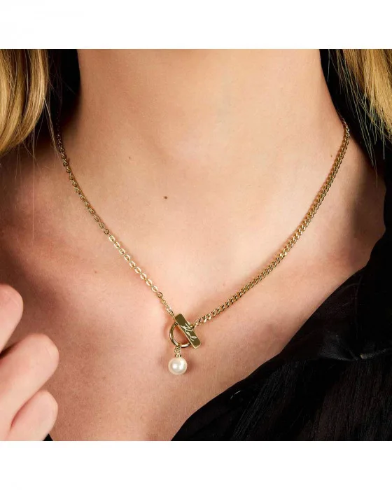 KLAYR12_5 Κολιέ KARL LAGERFELD από ανοξείδωτο ατσάλι με πέρλα SKU KLAYR12 - Image 1