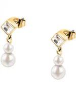 Σκουλαρίκια KARL LAGERFELD από ανοξείδωτο ατσάλι με κρύσταλλα και πέρλες SKU KLAYR22