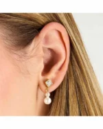 Σκουλαρίκια KARL LAGERFELD από ανοξείδωτο ατσάλι με κρύσταλλα και πέρλες SKU KLAYR22 - Image 2