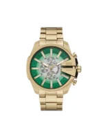 Diesel Mega Chief Ανδρικό Ρολόι 48mm Χρονογράφος Μπαταρίας με Χρυσό Μεταλλικό Μπρασελέ SKU DZ4684 - Image 3