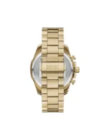 Diesel Mega Chief Ανδρικό Ρολόι 48mm Χρονογράφος Μπαταρίας με Χρυσό Μεταλλικό Μπρασελέ SKU DZ4684 - Image 6