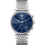 EMPORIO ARMANI Minimalist Ρολόι Chronograph Ασημί Ανοξείδωτο Aτσάλι μπρασελέ  SKU  AR11771 - Image 2