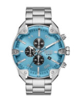 Diesel Spiked Ανδρικό Ρολόι 49mm Χρονογράφος Μπαταρίας με Ασημί Μεταλλικό Μπρασελέ SKU DZ4655