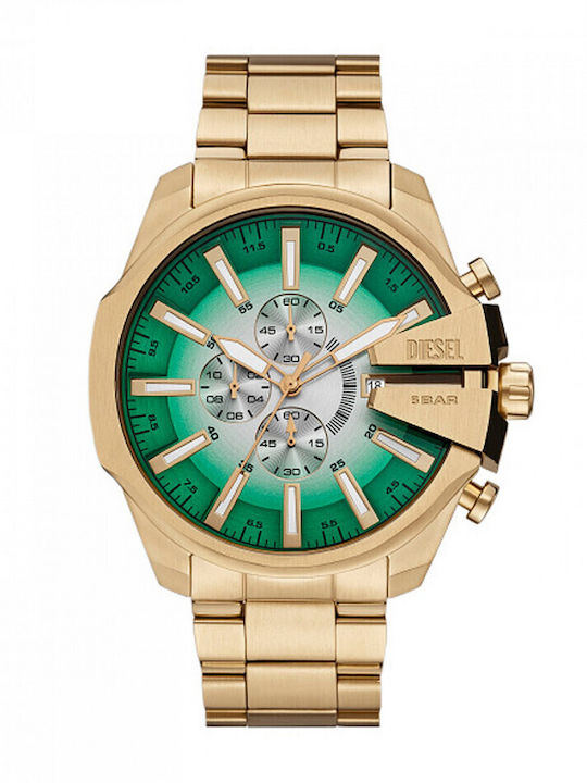 Diesel Mega Chief Ανδρικό Ρολόι 48mm Χρονογράφος Μπαταρίας με Χρυσό Μεταλλικό Μπρασελέ SKU DZ4684 - Image 4