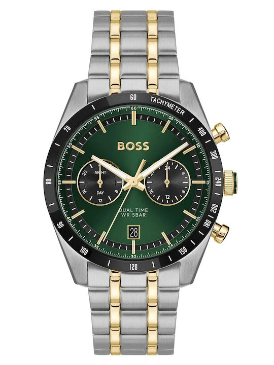 Boss Dual Time Mens Ανδρικό Ρολόι Μπαταρίας με Ασημί Μεταλλικό Μπρασελέ  SKU 1514287 - Image 5