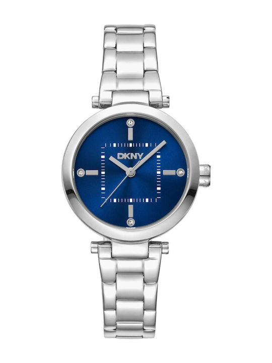 DKNY Γυναικείο Ρολόι Μπαταρίας με Ασημί Μεταλλικό Μπρασελέ - Image 1