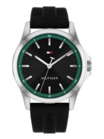 Tommy Hilfiger Ανδρικό Ρολόι 43mm Μπαταρίας με Μαύρο Καουτσούκ Λουράκι  SKU 1710739