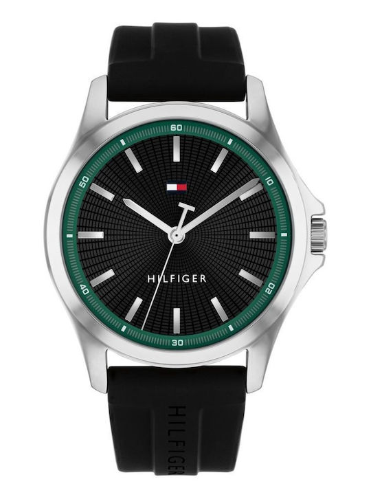 Tommy Hilfiger Ανδρικό Ρολόι 43mm Μπαταρίας με Μαύρο Καουτσούκ Λουράκι  SKU 1710739 - Image 1