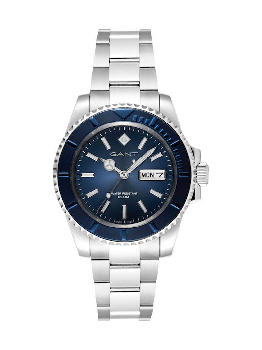 Gant Watertown Ανδρικό Ρολόι Μπαταρίας με Ασημί Μεταλλικό Μπρασελέ   SKU G204005 - Image 1