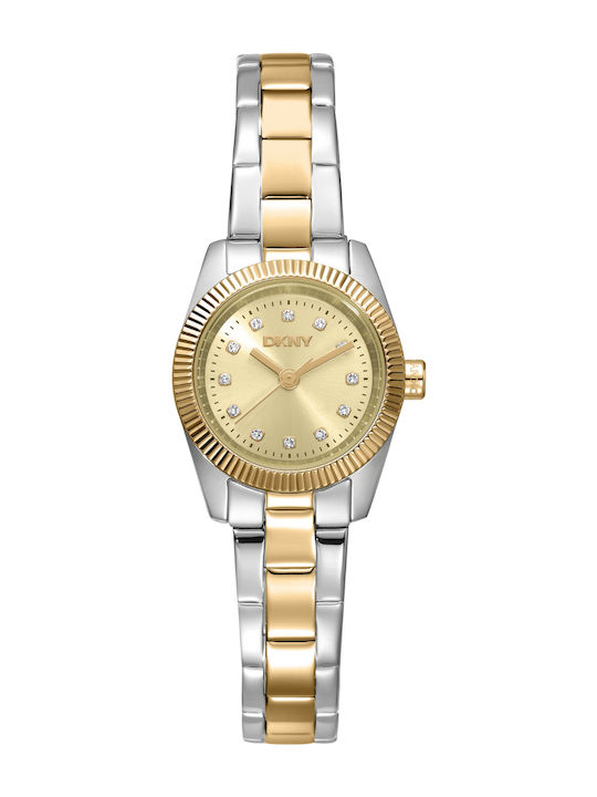 DKNY Mini Γυναικείο Ρολόι 23mm Μπαταρίας με Χρυσό Μεταλλικό Μπρασελέ - Image 1
