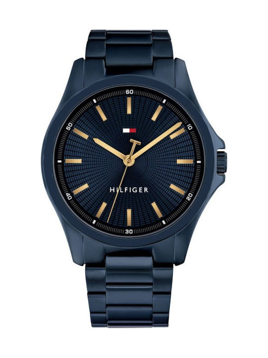 Tommy Hilfiger Ανδρικό Ρολόι Μπαταρίας με Μπλε Μεταλλικό Μπρασελέ  SKU 1710742 - Image 1