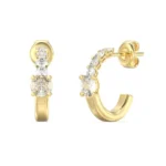 GUESS STEEL PIERCING STUDIO Σκουλαρίκια Κρίκοι Λευκά Ζιργκόν  SKU JUBE06272JWYGT