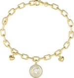 GUESS STEEL G TALISMAN  Βραχιόλι Χρυσό Με Καρδιές Και Λογότυπο Με Πέτρες  SKU JUBB06197JWYGL - Image 4